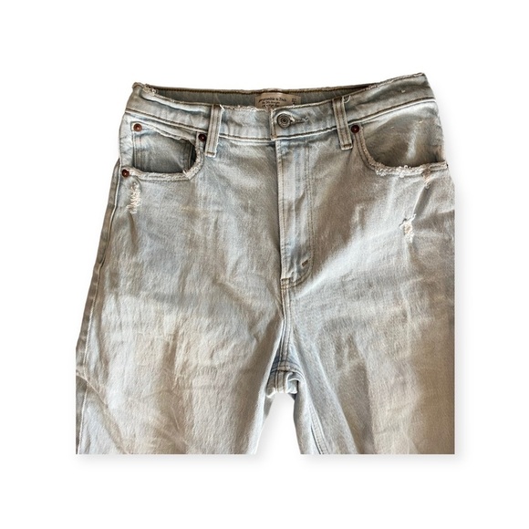 Abercrombie & Fitch 90s straight ultra high rise distressed Sz 27 / 4 Regular - Picture 2 of 11